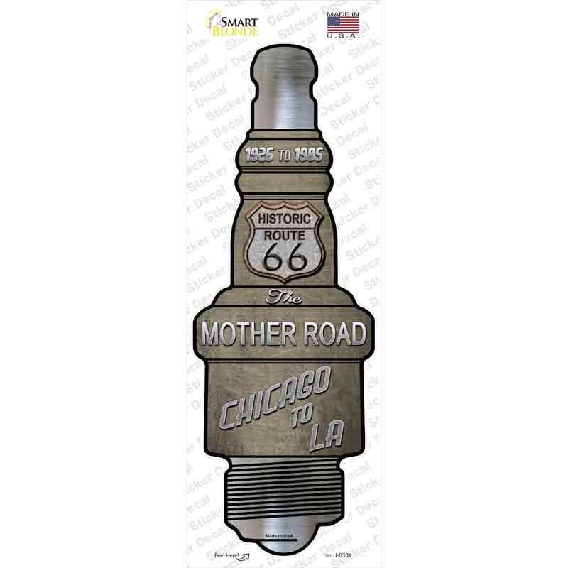 J-030s-M Route 66 Novelty Spark Plug Sticker Decal - Medium