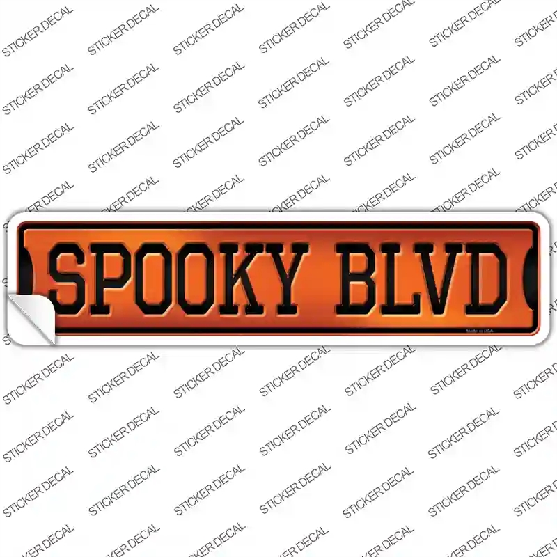 K-1395s-S Spooky Blvd Novelty Narrow Sticker Decal - Small