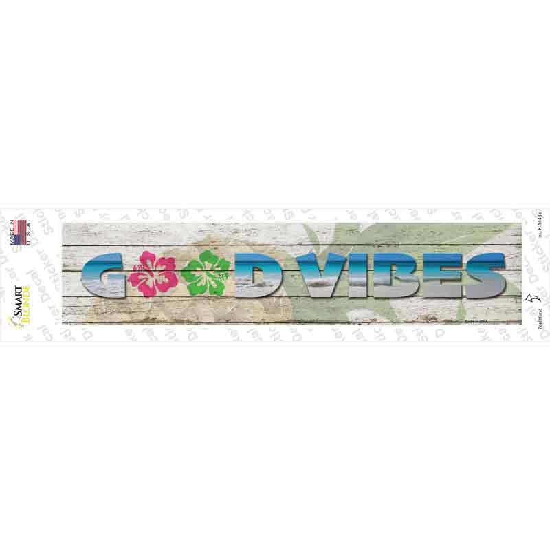 K-1443s-M Good Vibes Novelty Narrow Sticker Decal - Medium