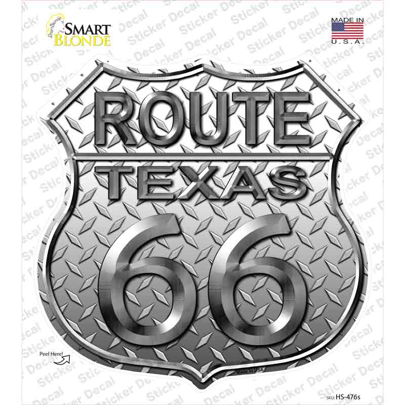HS-476s-M Route 66 Diamond Texas Novelty Highway Shield Sticker Decal - Medium