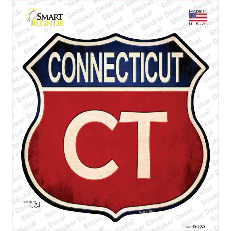 HS-502s-M Connecticut Novelty Highway Shield Sticker Decal - Medium
