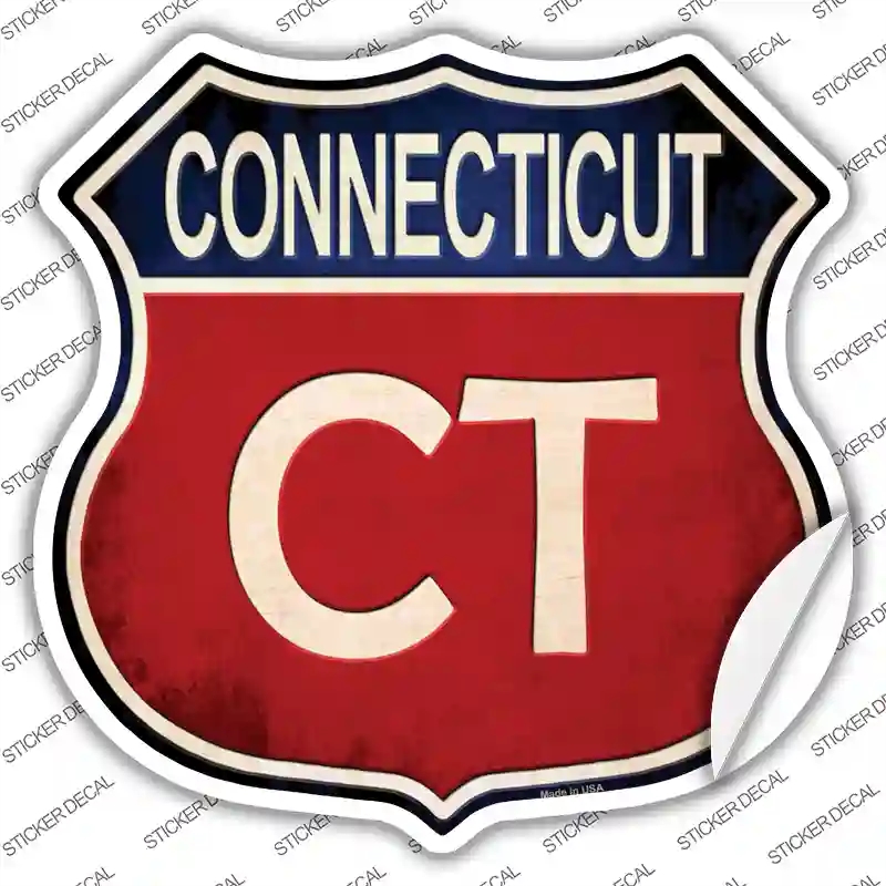HS-502s-XL Connecticut Novelty Highway Shield Sticker Decal - Extra Large