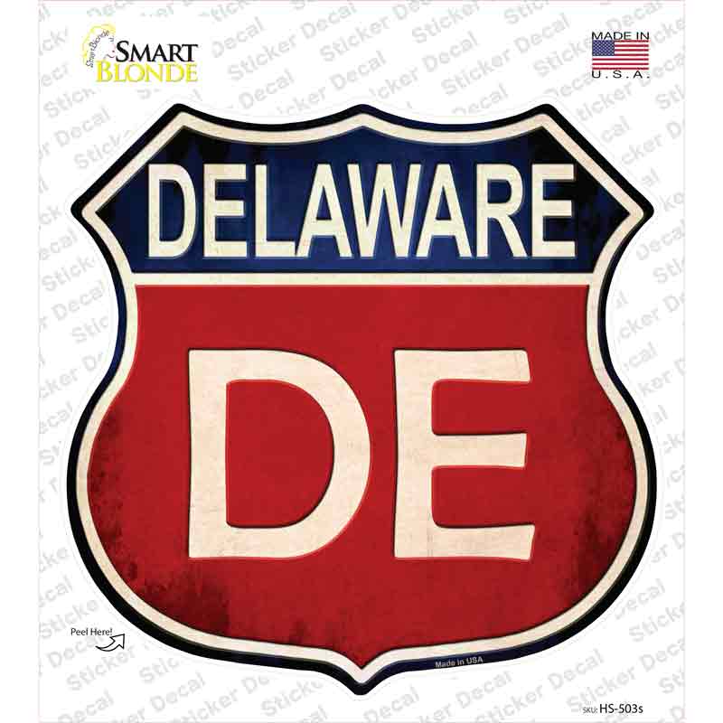 HS-503s-M Delaware Novelty Highway Shield Sticker Decal - Medium