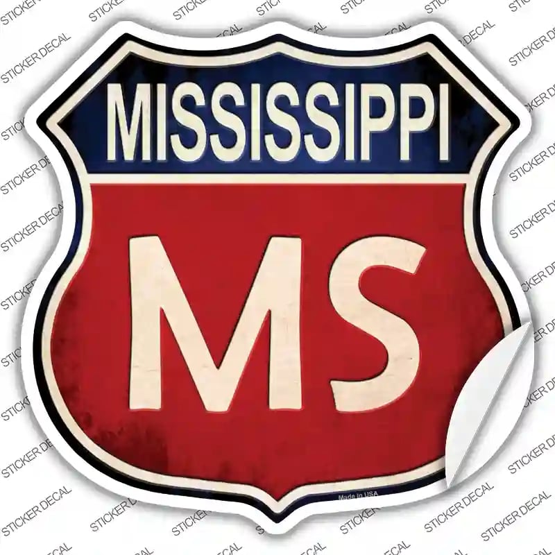 HS-519s-XL Mississippi Novelty Highway Shield Sticker Decal - Extra Large