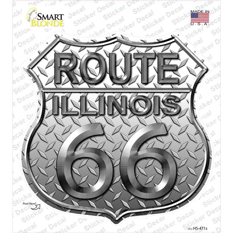 HS-471s-M Route 66 Diamond Illinois Novelty Highway Shield Sticker Decal - Medium