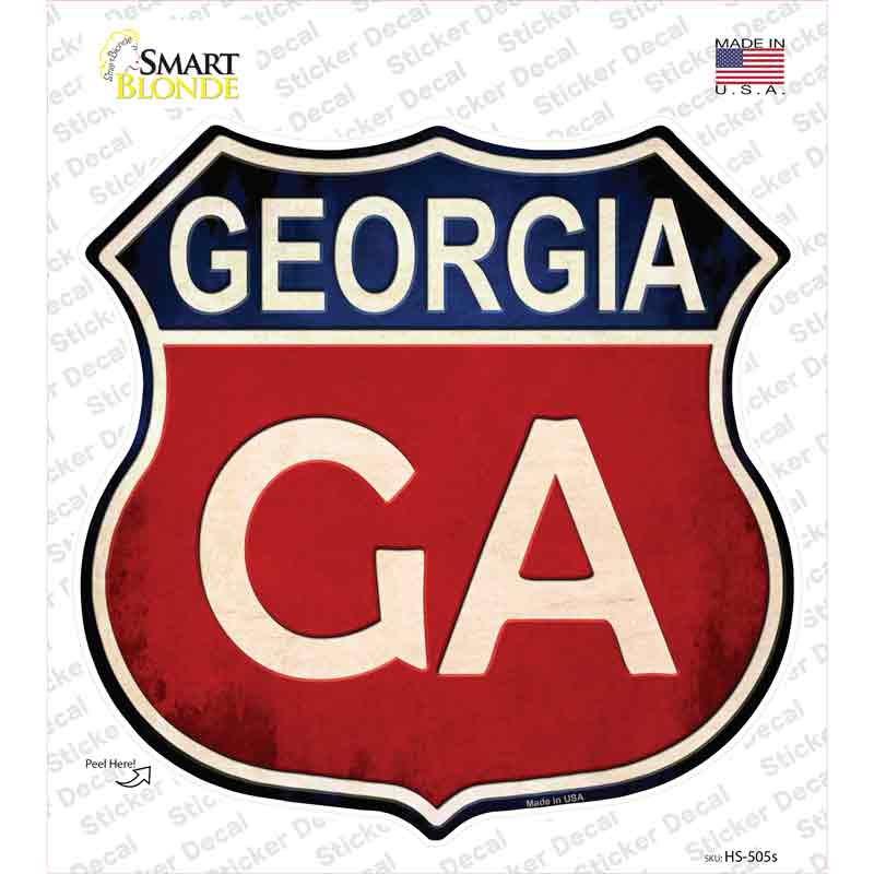 HS-505s-M Georgia Novelty Highway Shield Sticker Decal - Medium