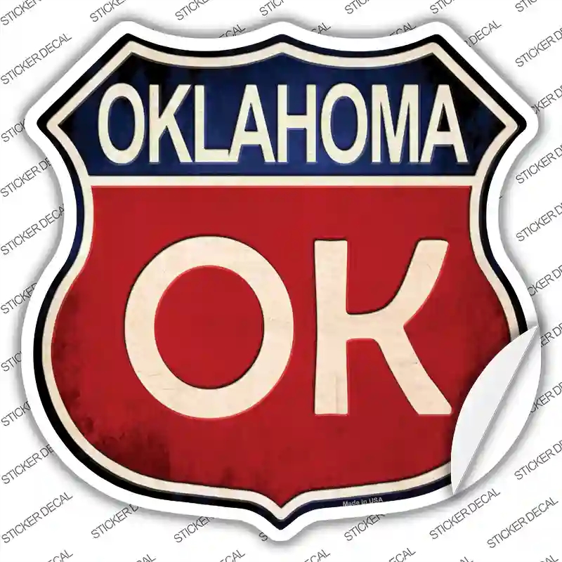 HS-531s-S Oklahoma Novelty Highway Shield Sticker Decal - Small