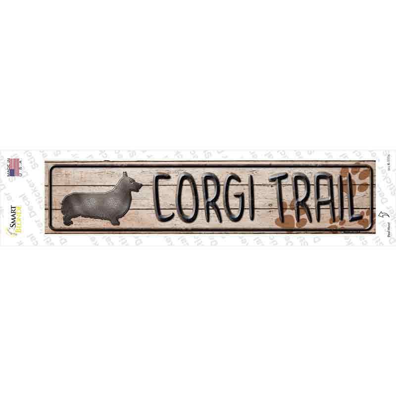K-111s-M Corgi Trail Novelty Narrow Sticker Decal - Medium