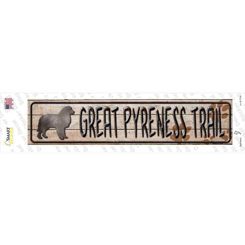 K-114s-M Great Pyrenees Trail Novelty Narrow Sticker Decal - Medium