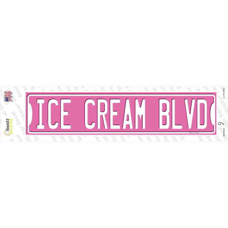 K-1292s-M Ice Cream Blvd Novelty Narrow Sticker Decal - Medium