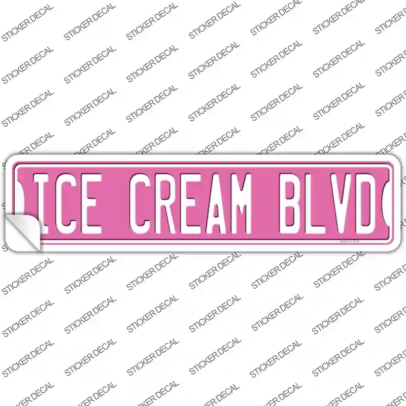 K-1292s-S Ice Cream Blvd Novelty Narrow Sticker Decal - Small