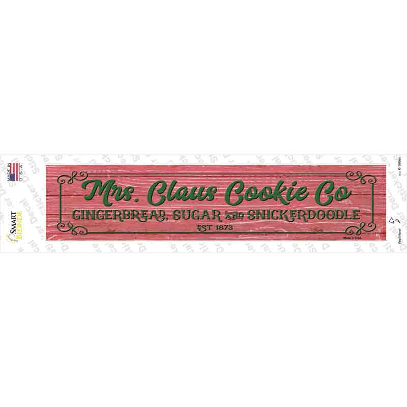 K-1806s-M Mrs Claus Cookie Co Red Novelty Narrow Sticker Decal - Medium