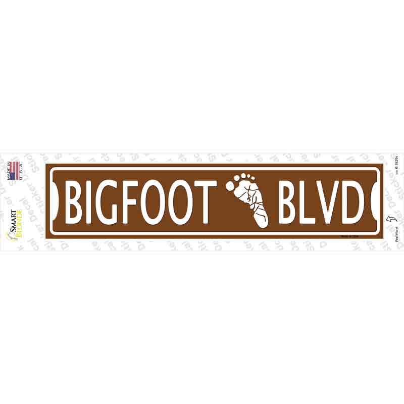 K-1829s-M Bigfoot Blvd Novelty Narrow Sticker Decal - Medium