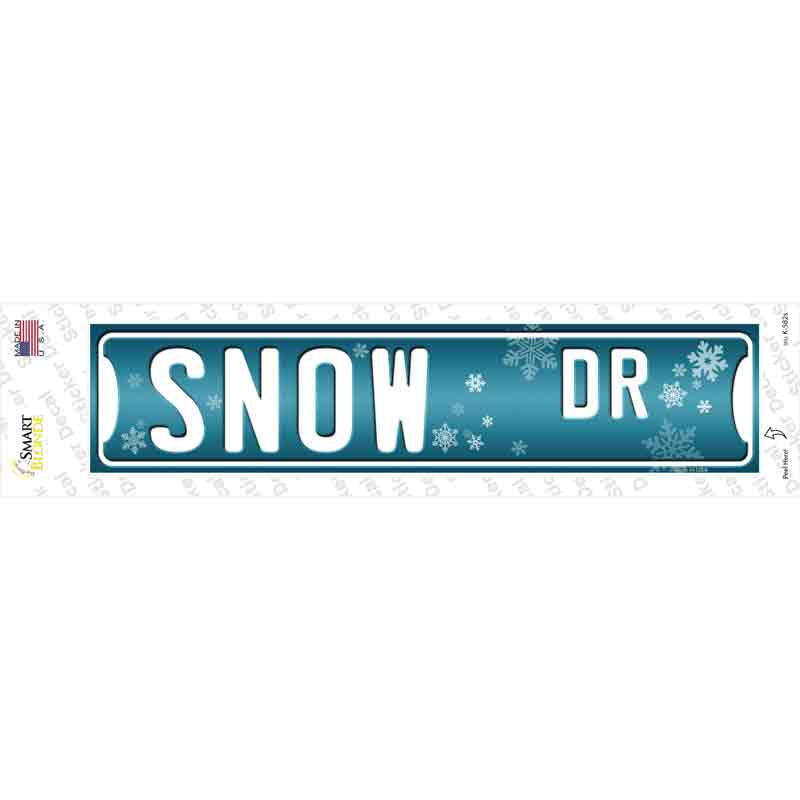 K-582s-M Snow Dr Novelty Narrow Sticker Decal - Medium