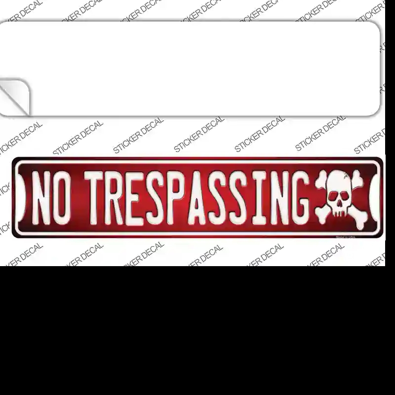 K-585s-L No Trespassing Novelty Narrow Sticker Decal - Large