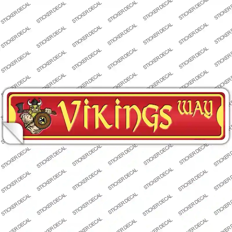 K-604s-XL Vikings Way Novelty Narrow Sticker Decal - Extra Large