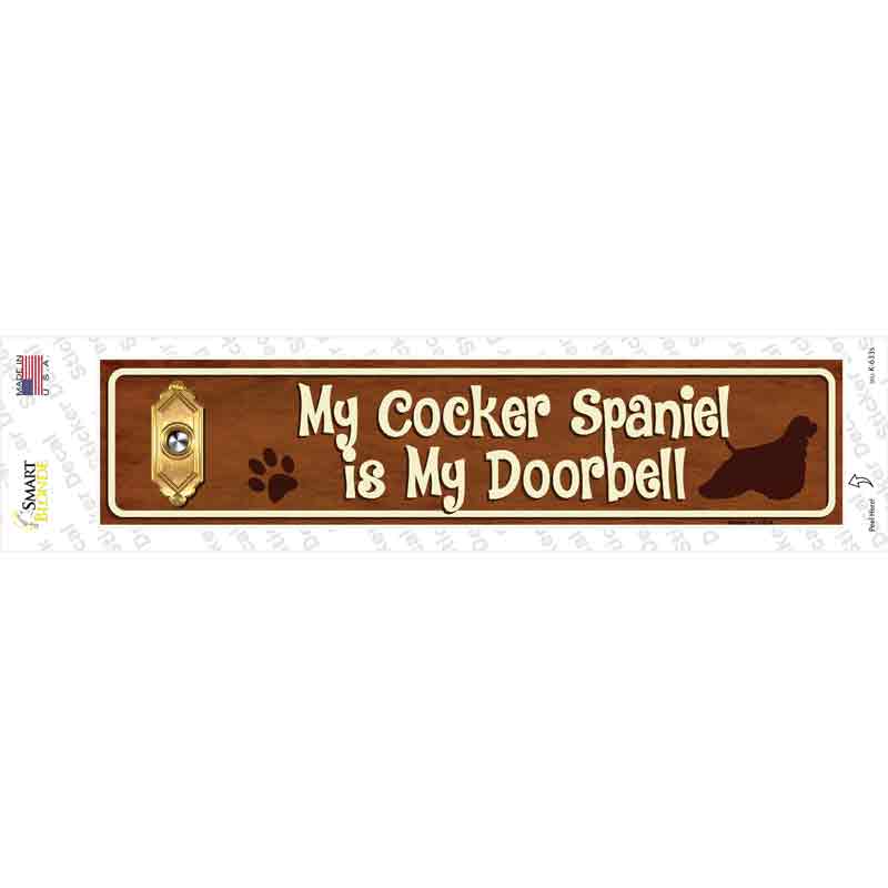 K-633s-M Cocker Spaniel is Doorbell Novelty Narrow Sticker Decal - Medium