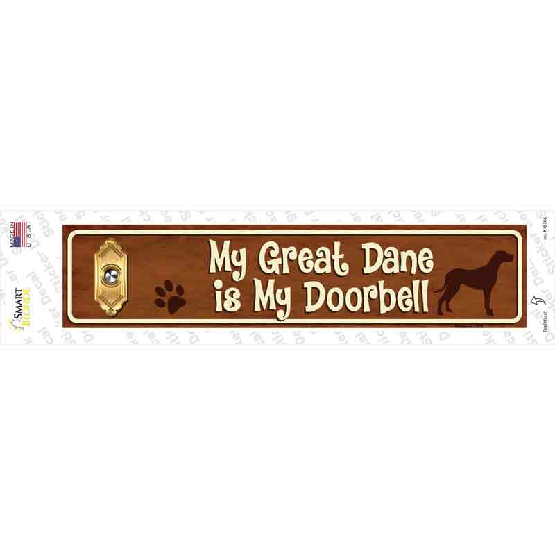 K-636s-M Great Dane is Doorbell Novelty Narrow Sticker Decal - Medium