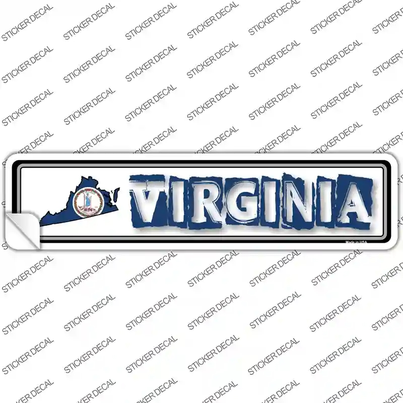 K-345s-S Virginia Outline Novelty Narrow Sticker Decal - Small