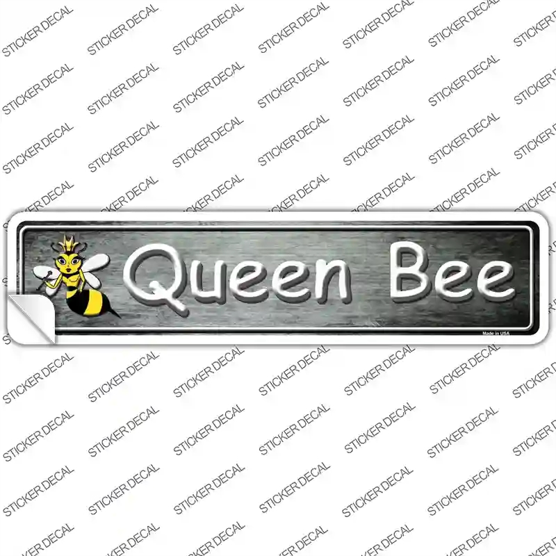 K-353s-XL Queen Bee Gray Novelty Narrow Sticker Decal - Extra Large