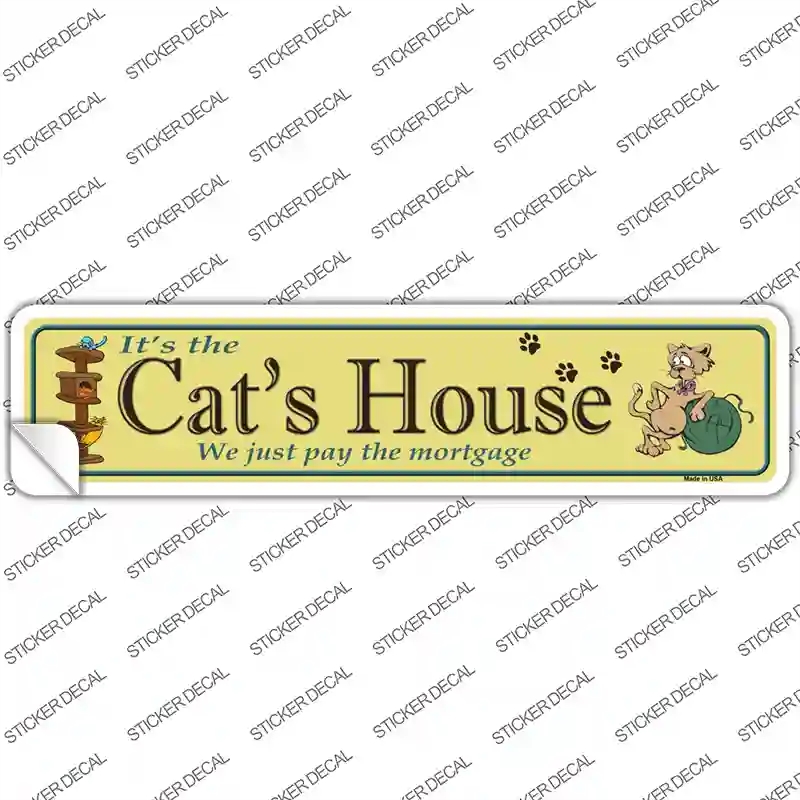 K-364s-S Cats House Novelty Narrow Sticker Decal - Small