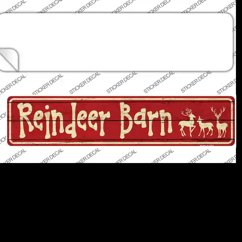 K-656s-S Reindeer Barn Novelty Narrow Sticker Decal - Small