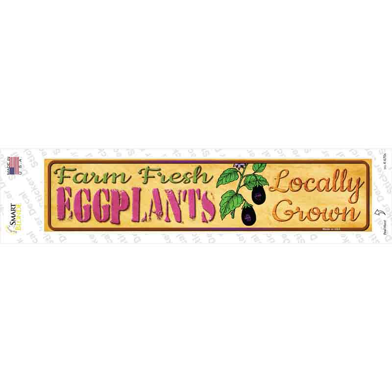 K-670s-M Farm Fresh Eggplants Novelty Narrow Sticker Decal - Medium
