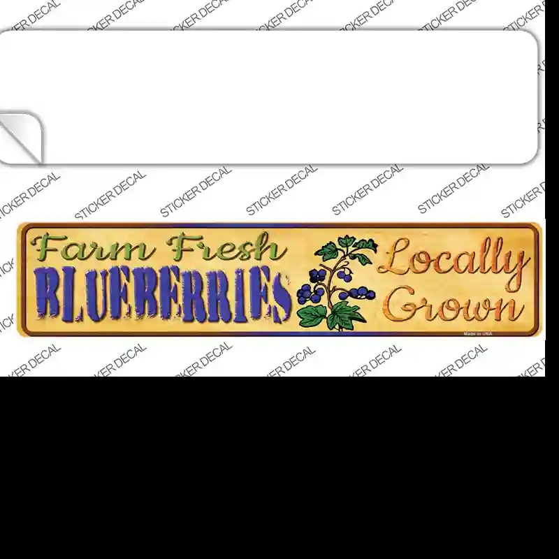 K-676s-L Farm Fresh Blueberries Novelty Narrow Sticker Decal - Large