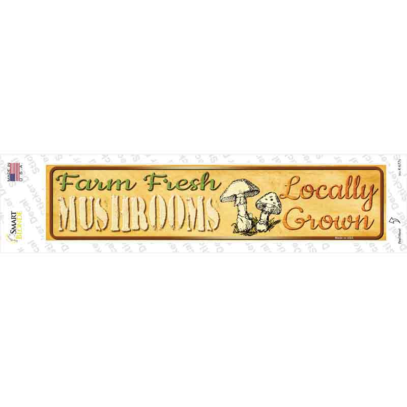 K-677s-M Farm Fresh Mushrooms Novelty Narrow Sticker Decal - Medium