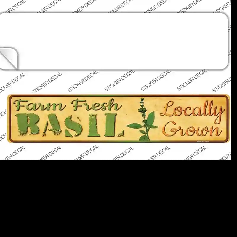 K-698s-S Farm Fresh Basil Novelty Narrow Sticker Decal - Small
