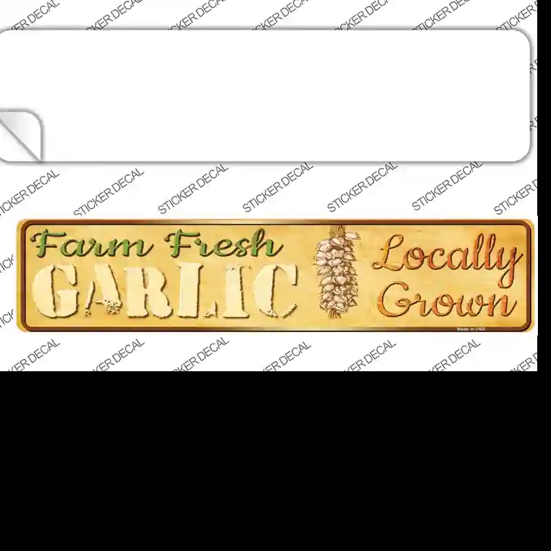 K-706s-L Farm Fresh Garlic Novelty Narrow Sticker Decal - Large