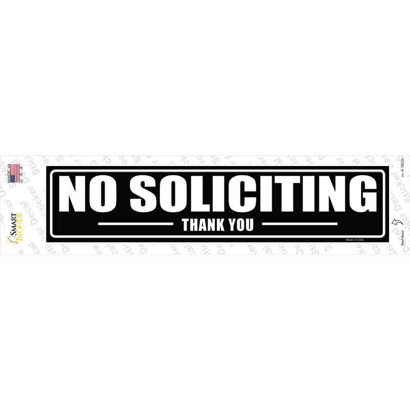 K-1852s-M No Soliciting Thank You Novelty Narrow Sticker Decal - Medium