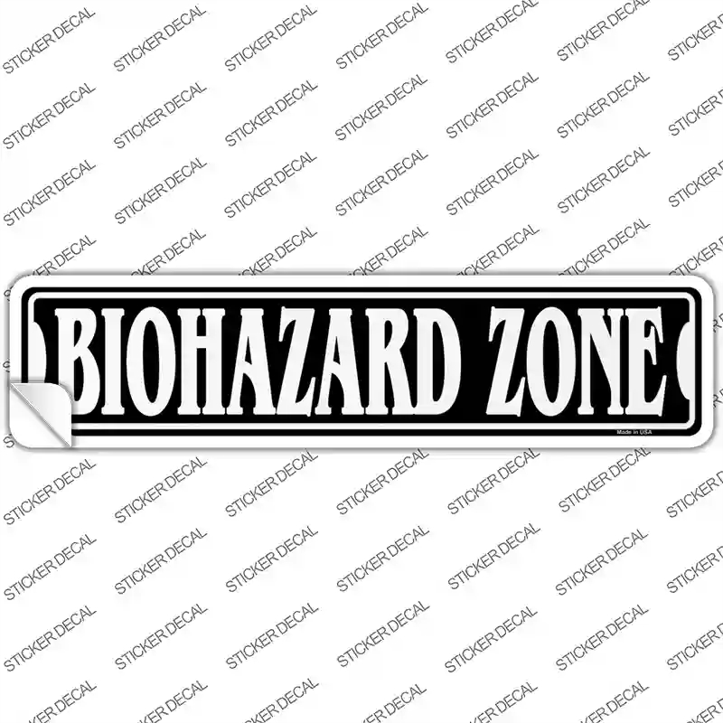 K-1877s-S Biohazard Zone Novelty Narrow Sticker Decal - Small