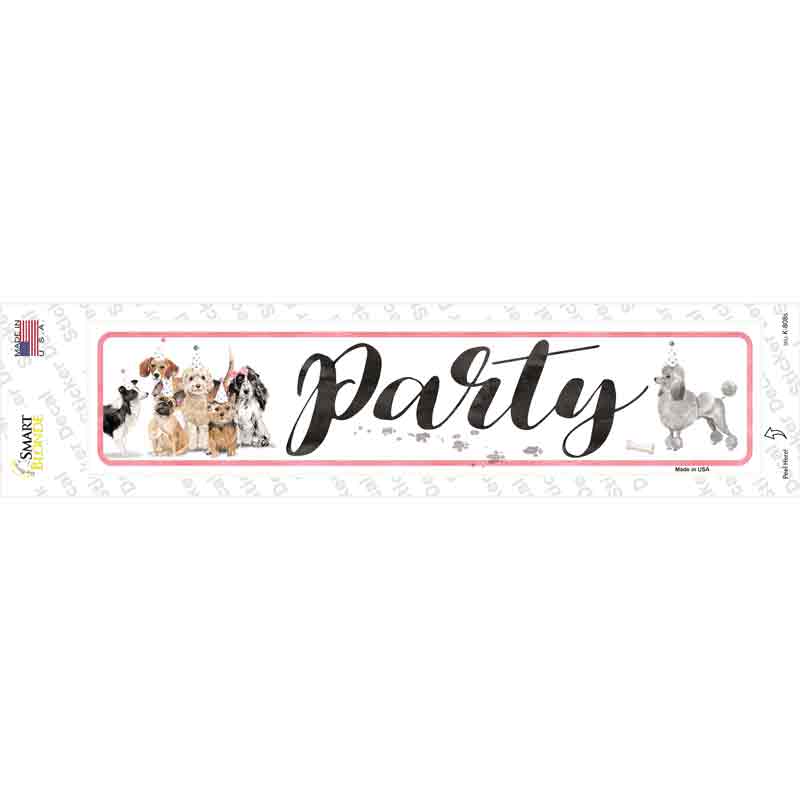 K-808s-M Dog Party Novelty Narrow Sticker Decal - Medium