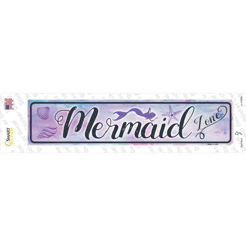 K-858s-M Mermaid Zone Novelty Narrow Sticker Decal - Medium