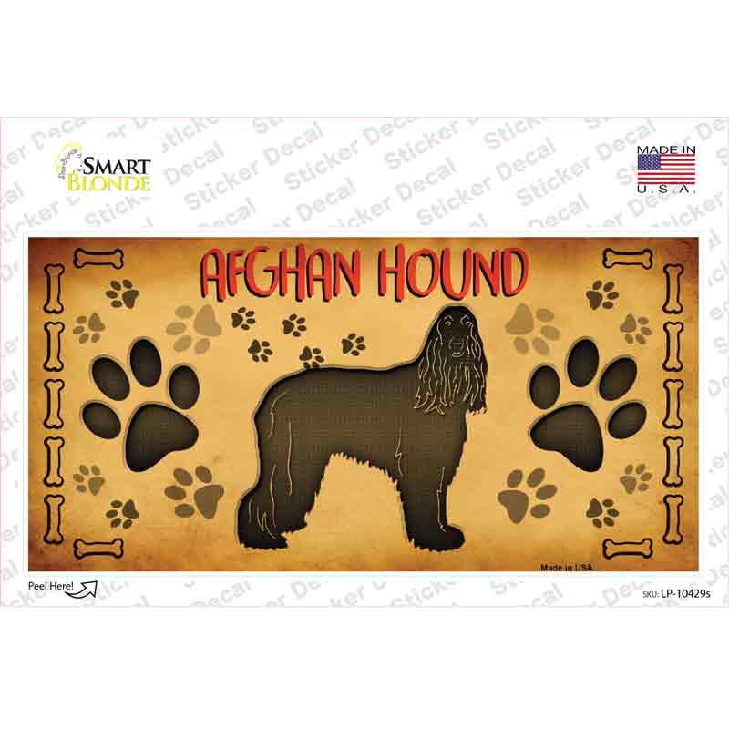 LP-10429s-M Afghan Hound Novelty Sticker Decal - Medium