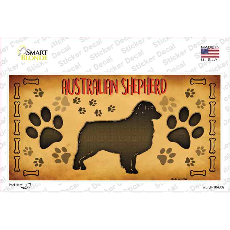 LP-10430s-M Australian Shepherd Novelty Sticker Decal - Medium