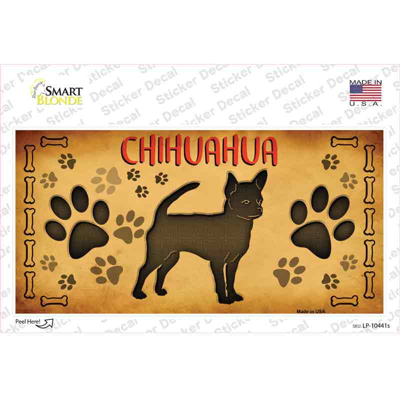 LP-10441s-M Chihuahua Novelty Sticker Decal - Medium