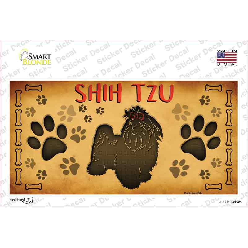 LP-10458s-M Shih Tzu Novelty Sticker Decal - Medium