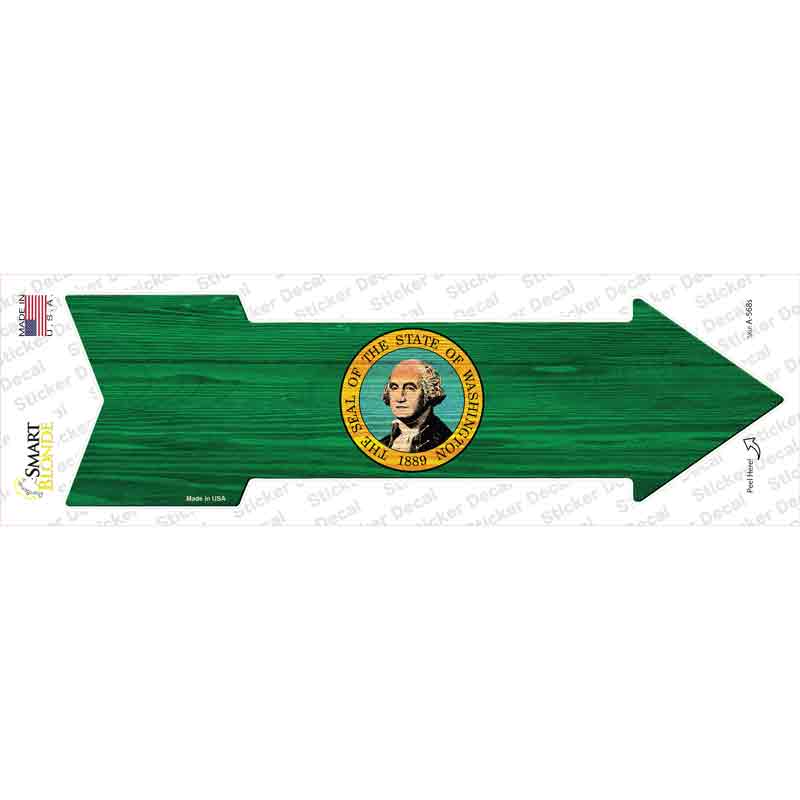A-568s-M Washington State Flag Novelty Arrow Sticker Decal - Medium