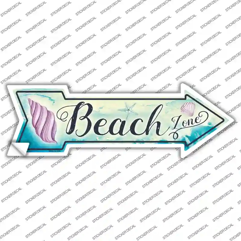 A-577s-L Beach Zone Novelty Arrow Sticker Decal - Large