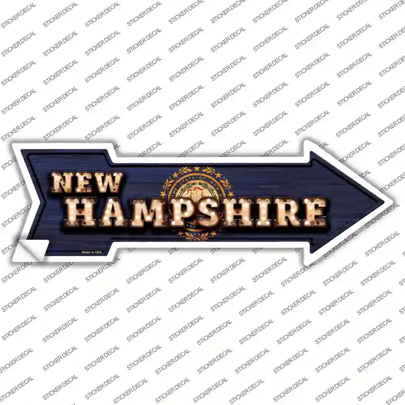 A-609s-S   Hampshire Bulb Lettering Novelty Arrow Sticker Decal - Small