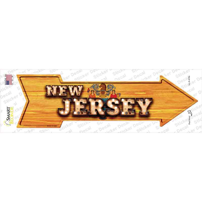 A-610s-M   Jersey Bulb Lettering Novelty Arrow Sticker Decal - Medium