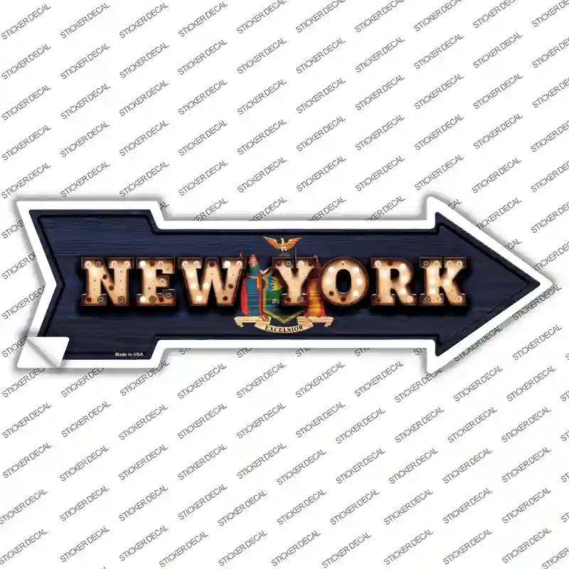 A-612s-L   York Bulb Lettering Novelty Arrow Sticker Decal - Large