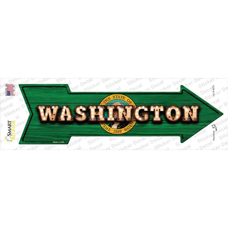 A-627s-M Washington Bulb Lettering Novelty Arrow Sticker Decal - Medium