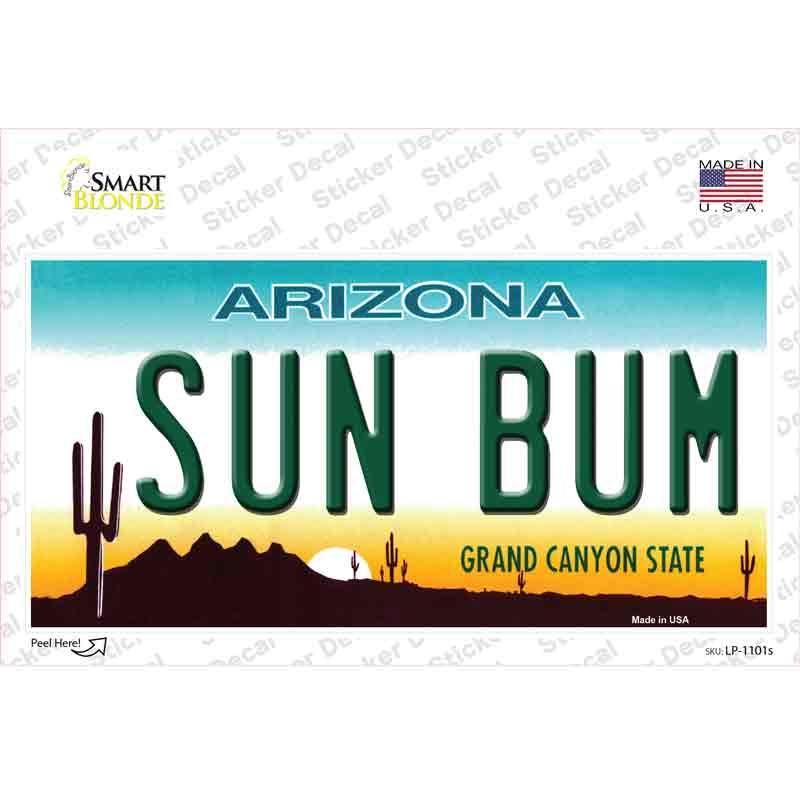 LP-1101s-M Sun Bum Arizona Novelty Sticker Decal - Medium