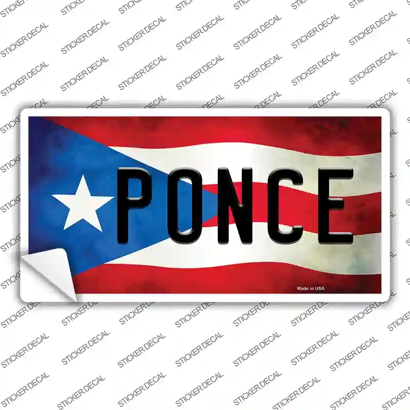 LP-11372s-S Ponce Puerto Rico Flag Novelty Sticker Decal - Small