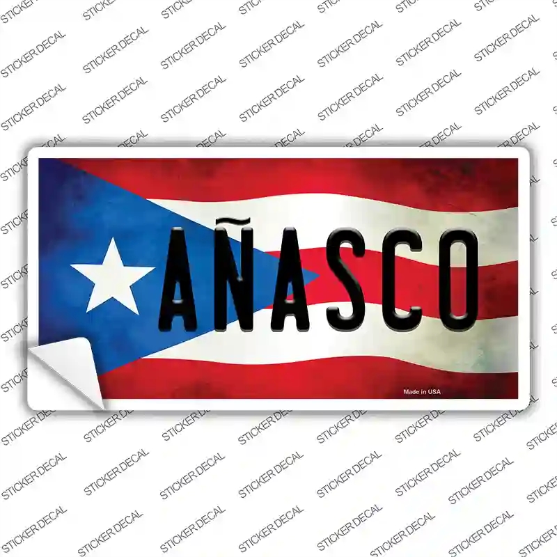 LP-11320s-S Anasco Puerto Rico Flag Novelty Sticker Decal - Small