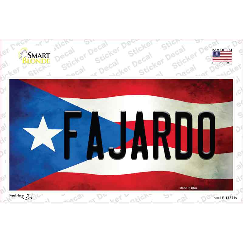 LP-11341s-M Fajardo Puerto Rico Flag Novelty Sticker Decal - Medium