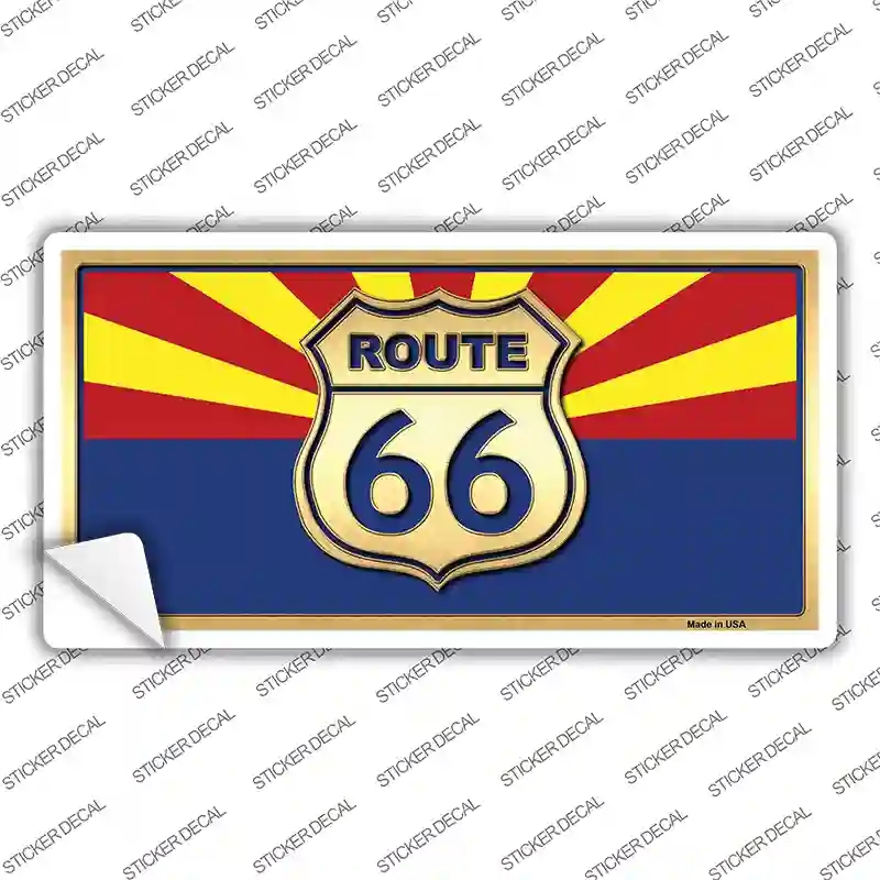 LP-1256s-S Route 66 Arizona State Flag Novelty Sticker Decal - Small